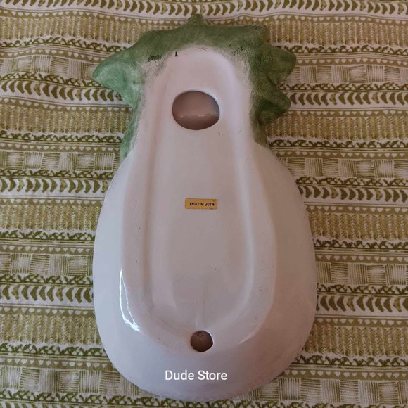 8-inch Ceramic Pineapple Shaped Trinket - Candy - Spoon Holder- Fruit Dish - Picture 4 of 6